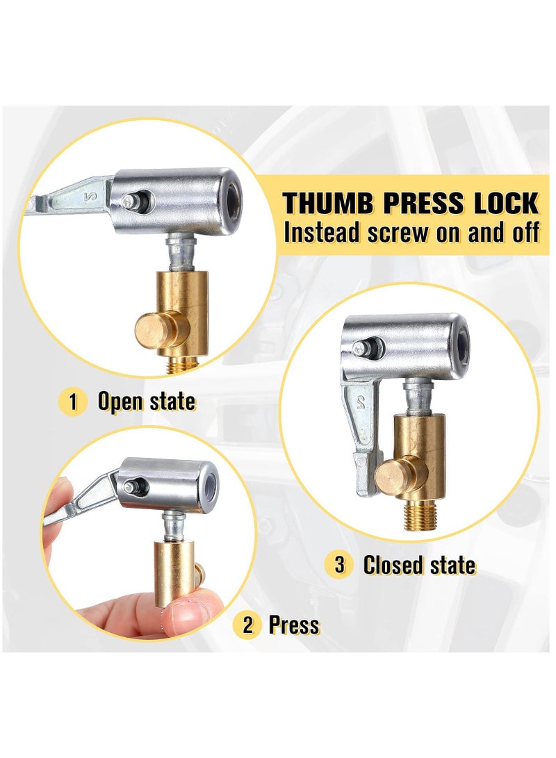 4 Pcs Tire Air Chuck Inflation Hose Adapter Air Chuck Lock, Hose Repair End with Barb Connector to Connect Portable Tire Inflation Head for Car Bike Pump Hose Repair - Image 3